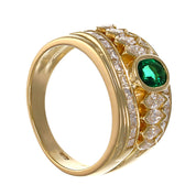 Anello - 18 carati Oro giallo - 2.30ct. tw. Smeraldo - Diamante
