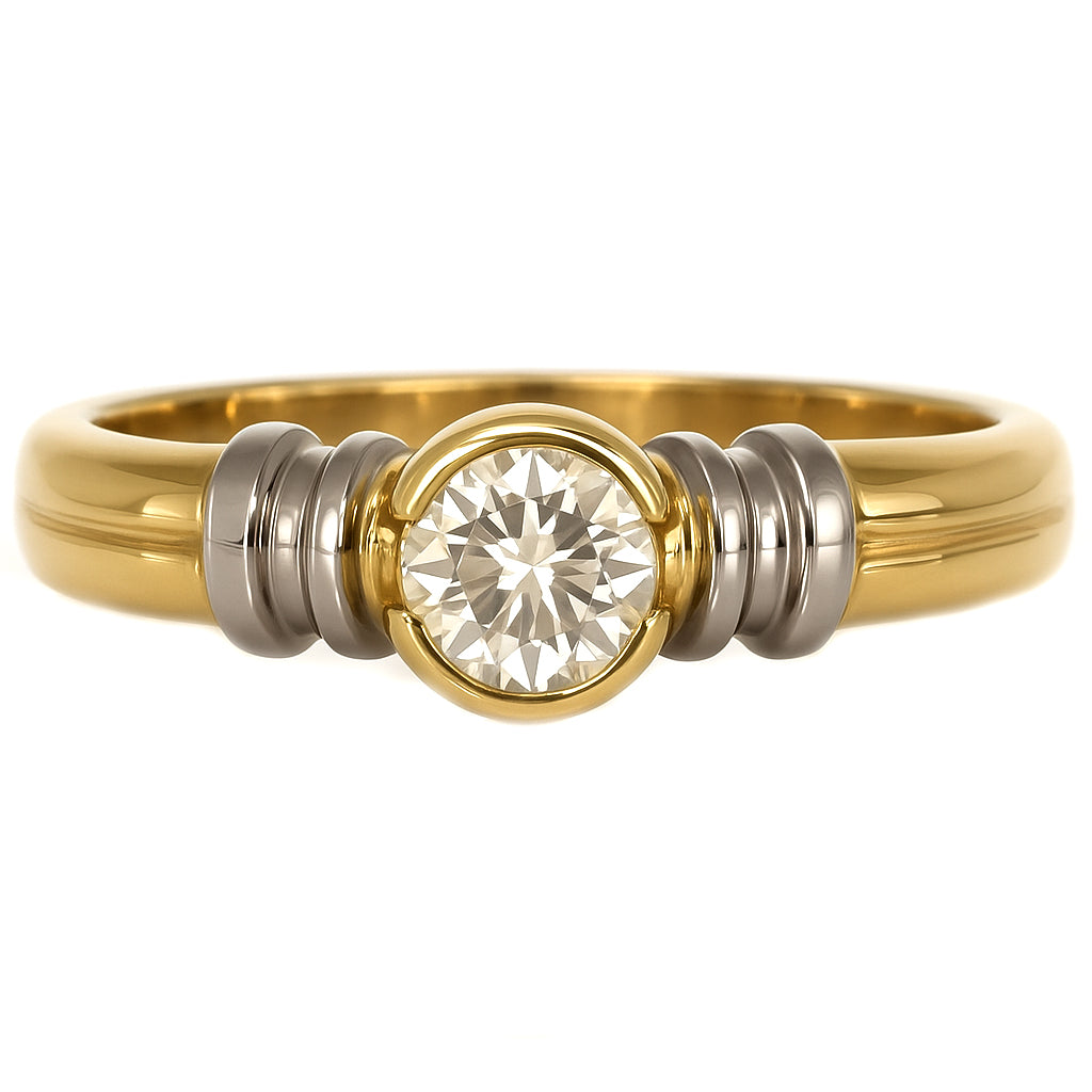 Anello - 18 carati Oro bianco, Oro giallo - 0.47ct. tw. Diamante (Naturale)