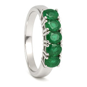 Anello - 18 carati Oro bianco - 0.70ct. tw. Smeraldo