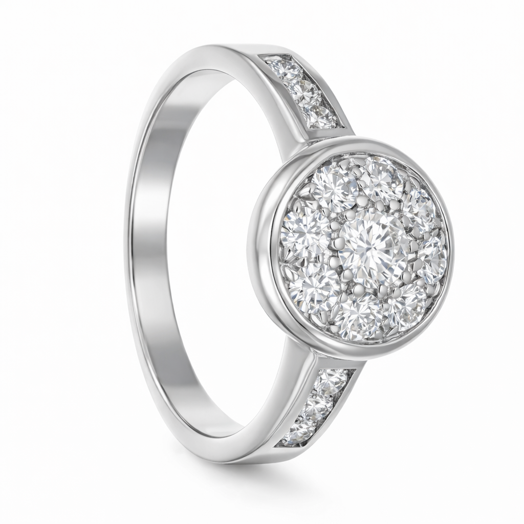 Anello - 18 carati Oro bianco - 0.73ct. tw. Diamante (Naturale)