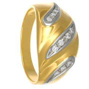 Anello - 18 carati Oro bianco, Oro giallo - 0.10ct. tw. Diamante (Naturale)