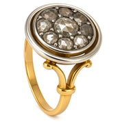 Anello in Oro giallo 18 carati e Argento 800 -  Diamanti