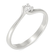Anello - 18 carati Oro bianco - 0.12ct. tw. Diamante (Naturale)