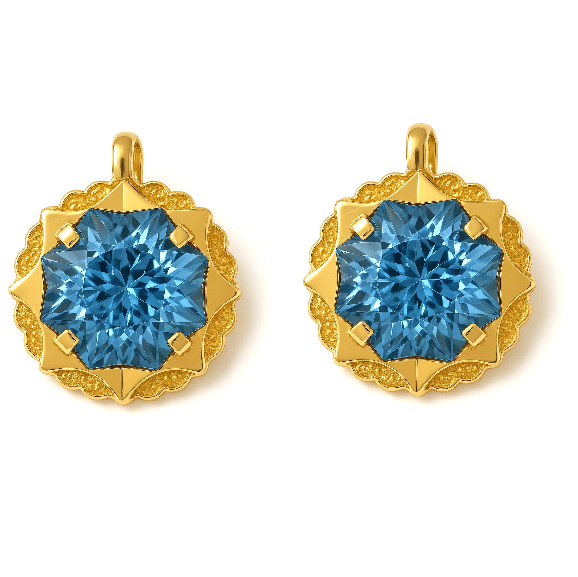 Orecchini - 18 carati Oro giallo - 4.00ct. tw. Topazio