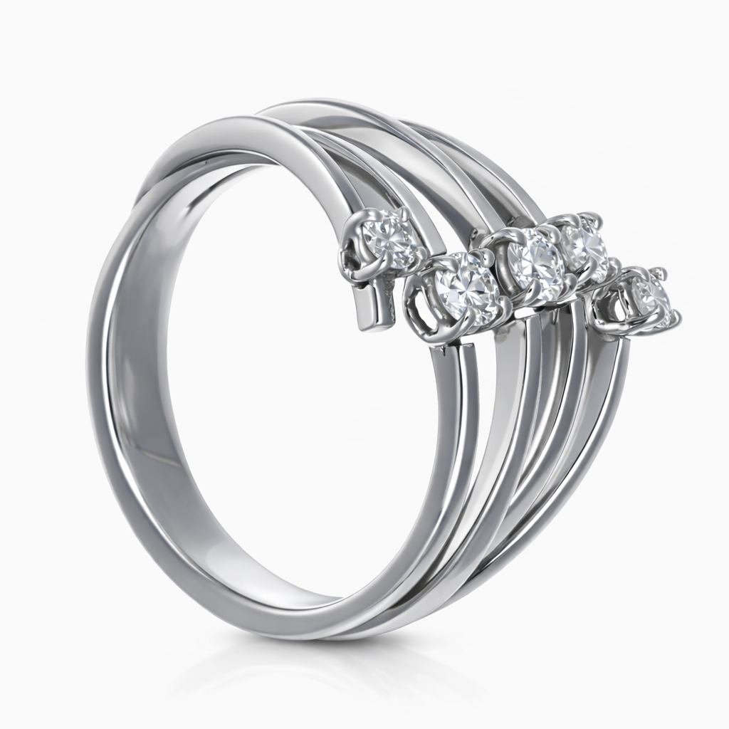 Anello - 18 carati Oro bianco - 0.48ct. tw. Diamante (Naturale)