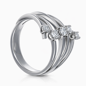 Anello - 18 carati Oro bianco - 0.48ct. tw. Diamante (Naturale)