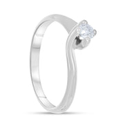 Anello - 18 carati Oro bianco - 0.17ct. tw. Diamante (Naturale)