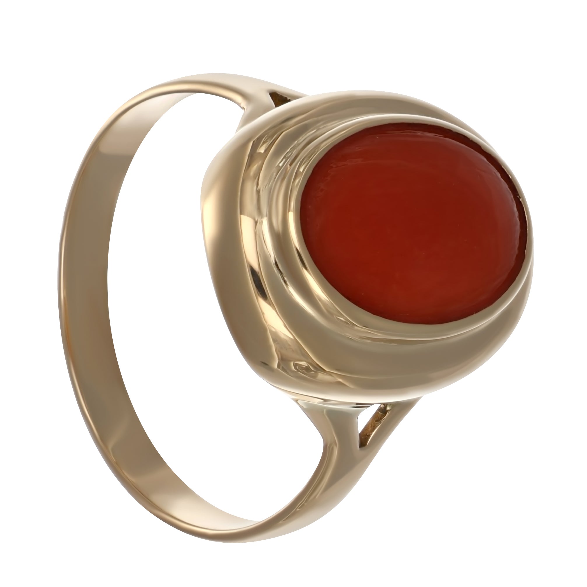 Anello - 18 carati Oro giallo Corallo