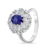 Anello - 18 carati Oro bianco - 1.85ct. tw. Tanzanite - Diamante