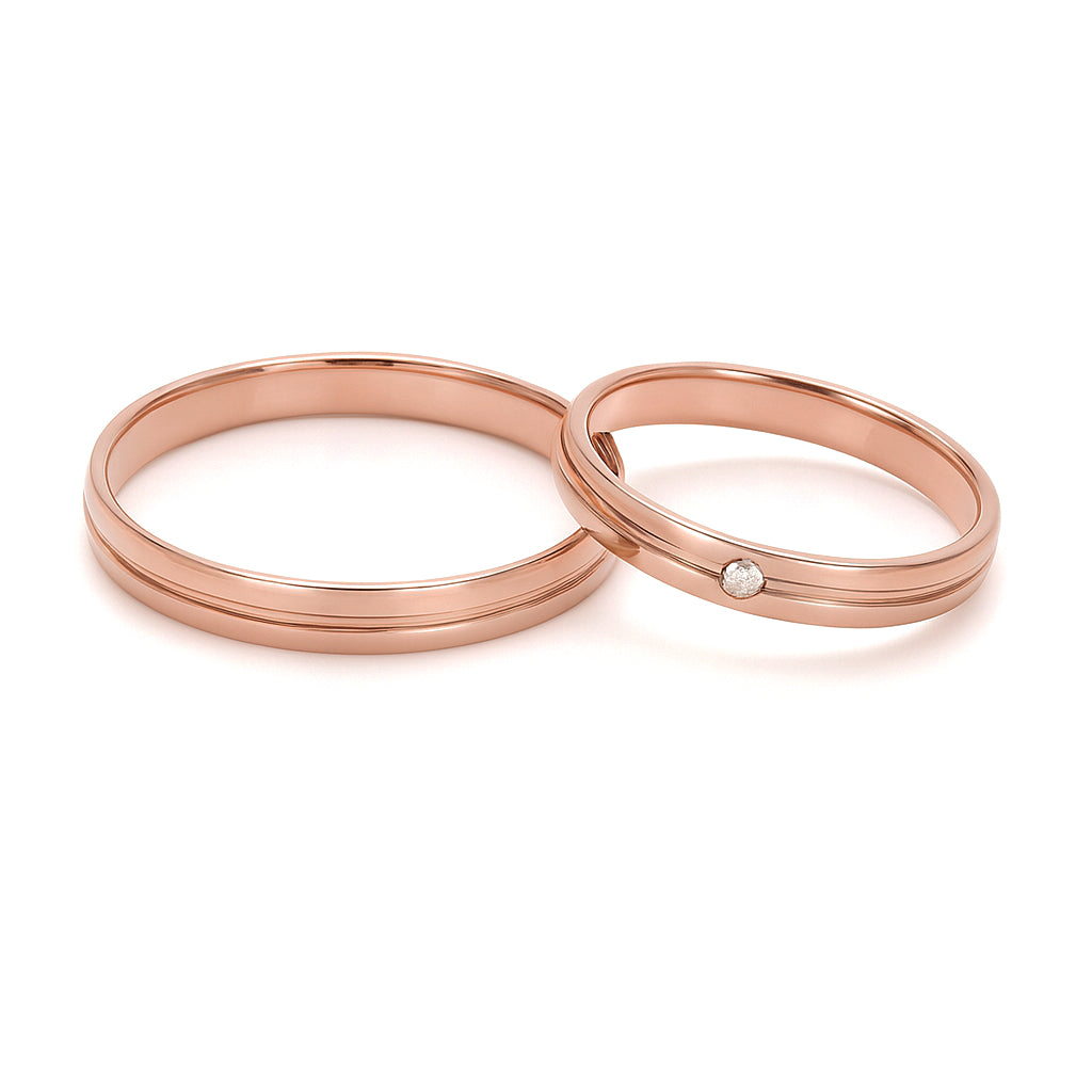 Anello - 18 carati Oro giallo - 0.01ct. tw. Diamante (Naturale)