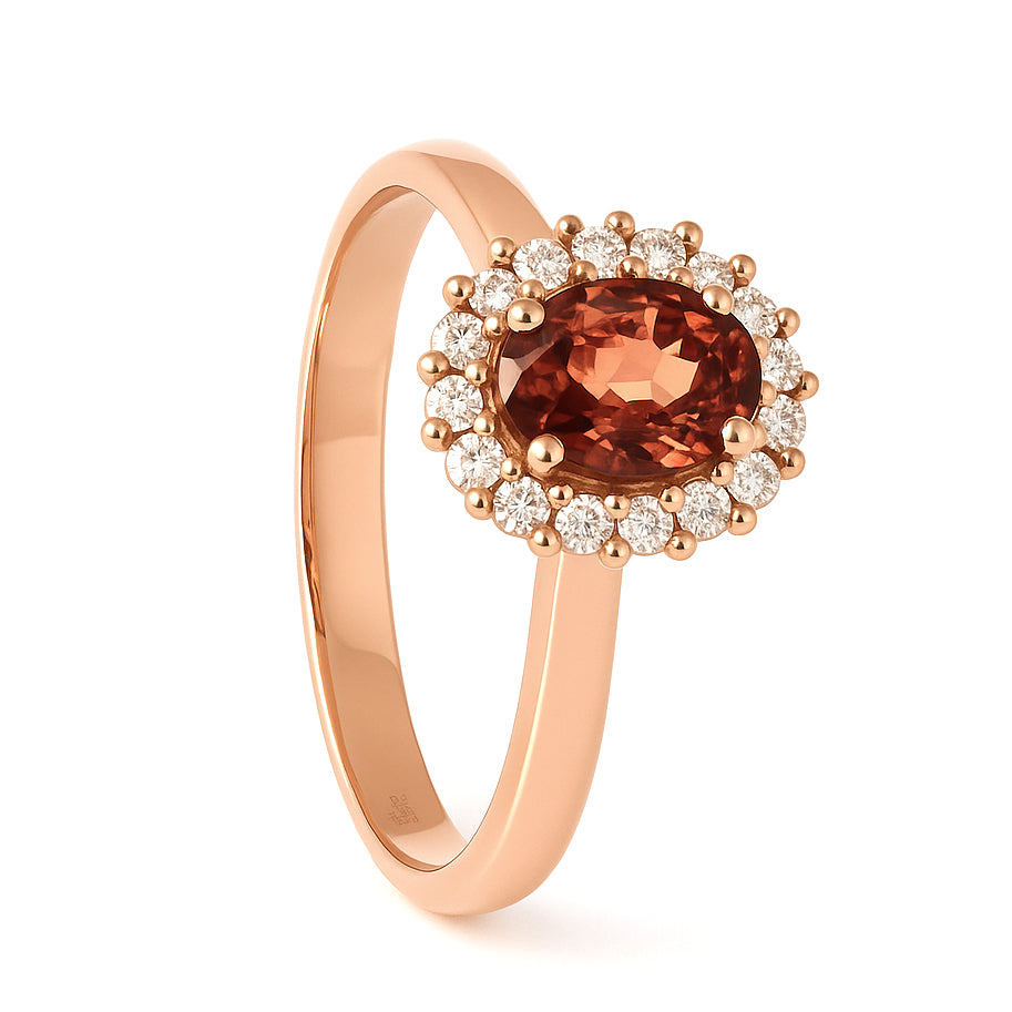 Anello - 18 carati Oro giallo - 1.28ct. tw. Zaffiro - Diamante