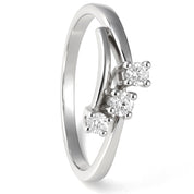 Anello - 18 carati Oro bianco - 0.085ct. tw. Diamante (Naturale)