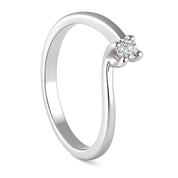 Anello - 18 carati Oro bianco - 0.06ct. tw. Diamante (Naturale)
