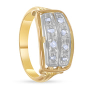 Anello - Argento 18 kt., Oro giallo - 0,16 ct. tw. Diamante (Naturale)