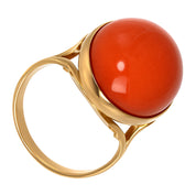 Anello - 18 carati Oro giallo Corallo