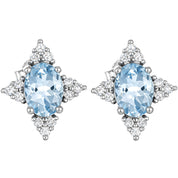 Orecchini - 18 carati Oro bianco - 1.72ct. tw. Acquamarina - Diamante