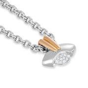 Collana con ciondolo - 18 carati Oro bianco, Oro rosa - 0.30ct. tw. Diamante (Naturale)