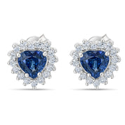 Orecchini - 18 carati Oro bianco - 1.86ct. tw. Zaffiro - Diamante