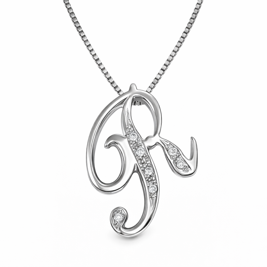 Collana con ciondolo - 18 carati Oro bianco - 0.07ct. tw. Diamante (Naturale)