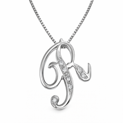 Collana con ciondolo - 18 carati Oro bianco - 0.07ct. tw. Diamante (Naturale)