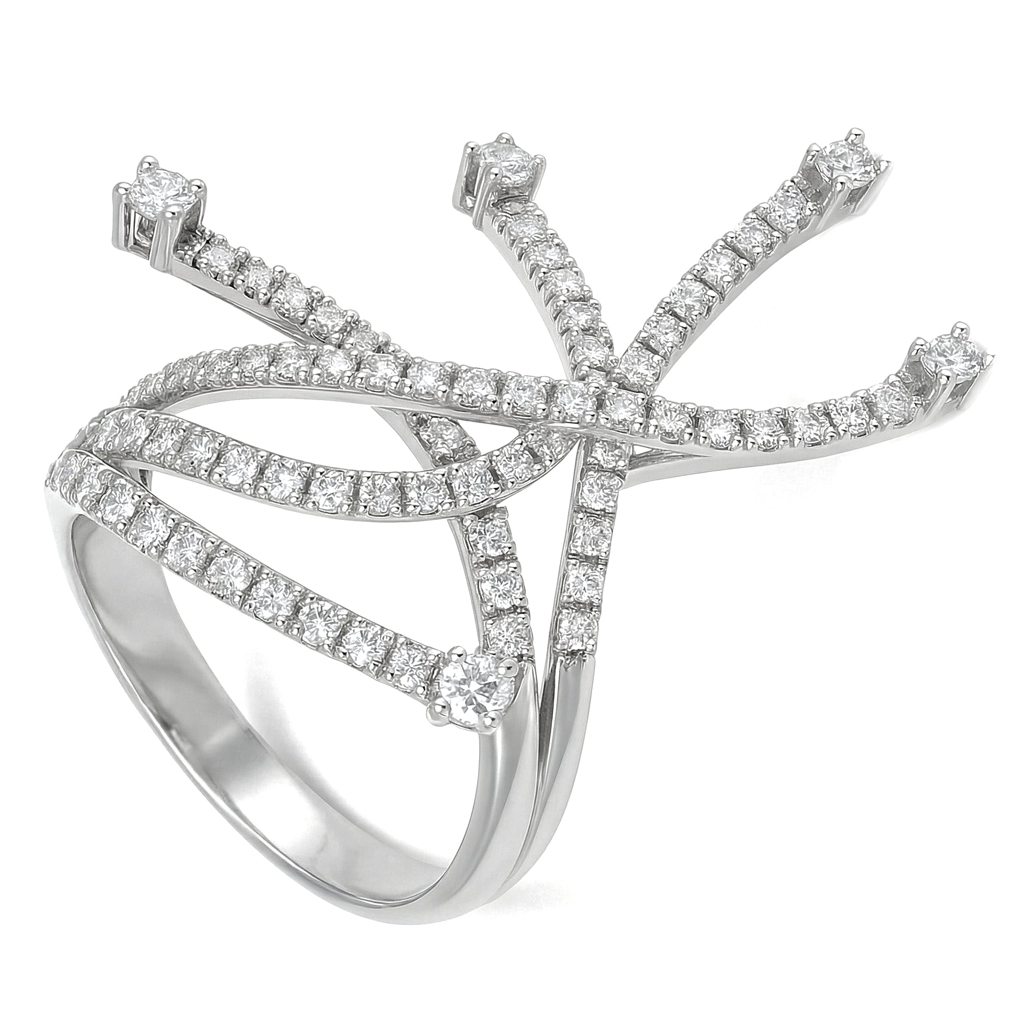 Anello - 18 carati Oro bianco - 1.10ct. tw. Diamante (Naturale)