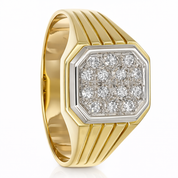 Anello - 18 carati Oro bianco, Oro giallo - 0.21ct. tw. Diamante (Naturale) - Made in Italy - Handmade