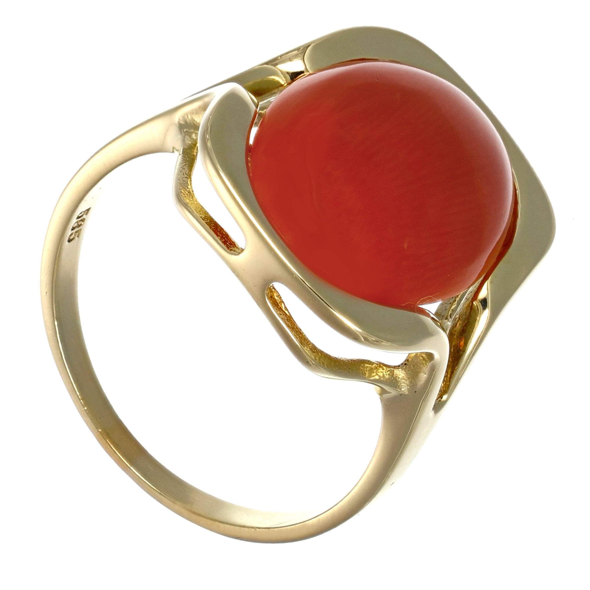 Anello - 14 carati Oro giallo Corallo