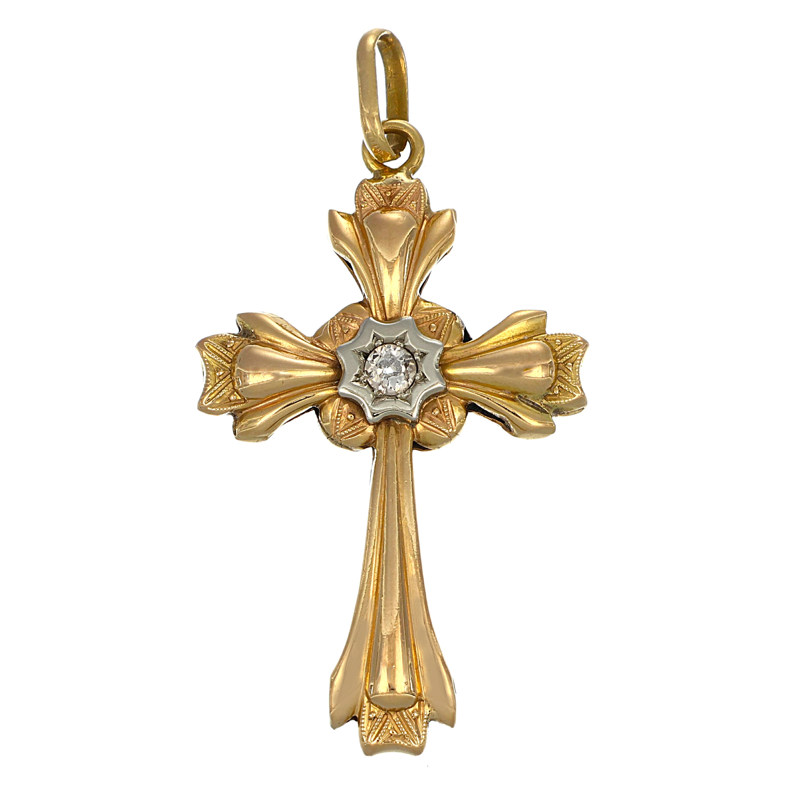 Ciondolo - 18 carati Oro bianco, Oro giallo - 0.10ct. tw. Diamante (Naturale)