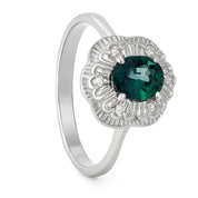 Anello - 18 carati Oro bianco - 0.65ct. tw. Topazio - Diamante