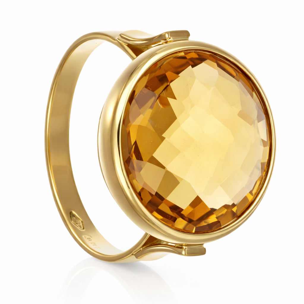Anello - 18 carati Oro giallo - 2.65ct. tw. Quarzo