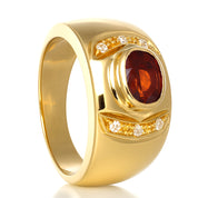 Anello - 18 carati Oro giallo - 1.48ct. tw. Rubino - Diamante