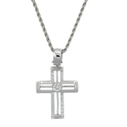 Collana con ciondolo - 18 carati Oro bianco - 0.125ct. tw. Diamante (Naturale)