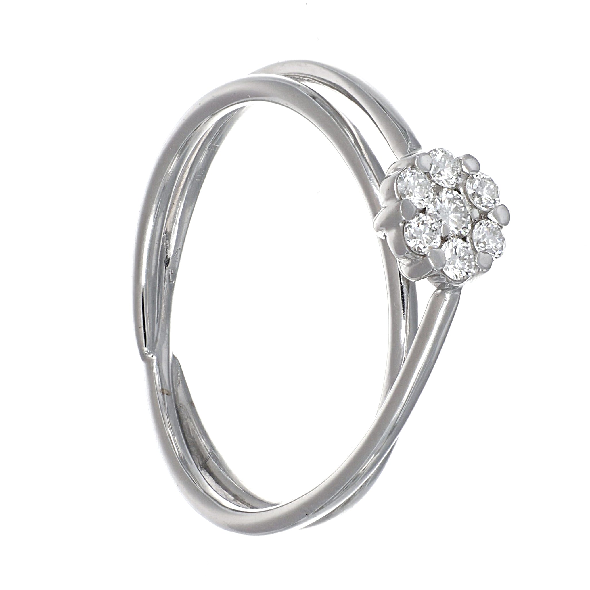 Anello - 18 carati Oro bianco - 0.19ct. tw. Diamante (Naturale)