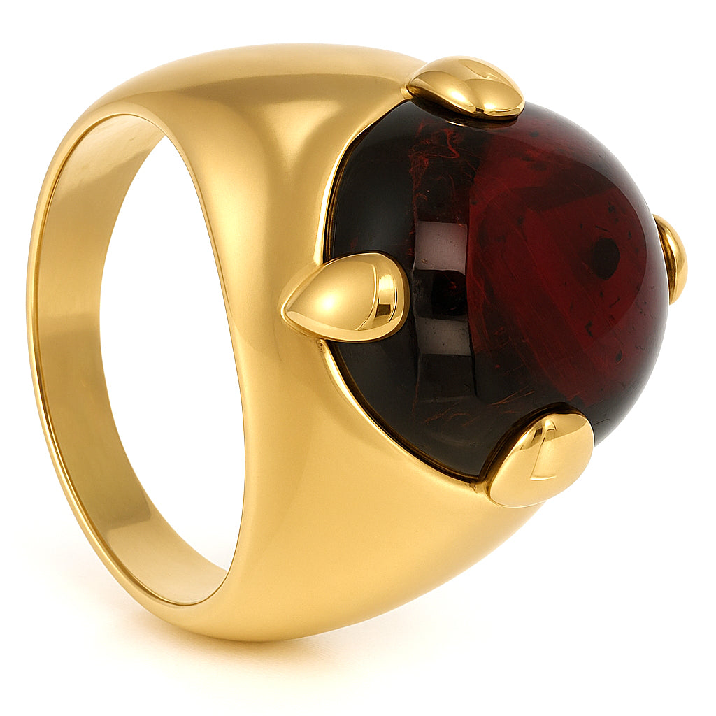 Anello - 18 carati Oro giallo - 10.00ct. tw. Granato