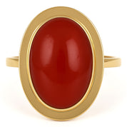 Anello - 18 carati Oro giallo Corallo