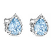 Orecchini - 18 carati Oro bianco - 2.85ct. tw. Acquamarina - Diamante
