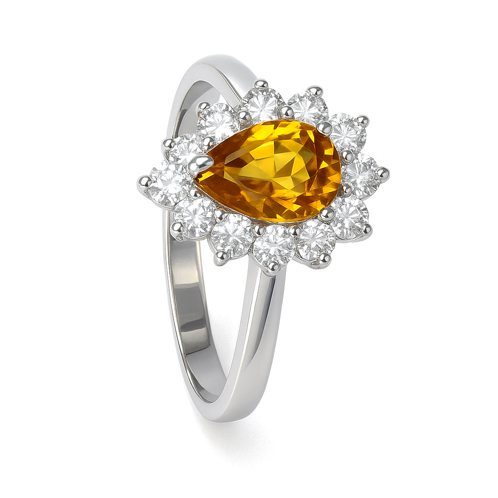 Anello - 18 carati Oro bianco - 1.99ct. tw. Zaffiro - Diamante