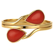 Anello - 18 carati Oro giallo Corallo