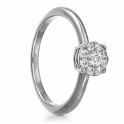 Anello - 18 carati Oro bianco - 0.24ct. tw. Diamante (Naturale)