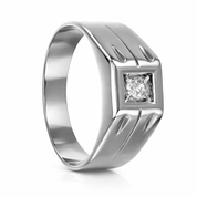 Anello - 18 carati Oro bianco - 0.05ct. tw. Diamante (Naturale)