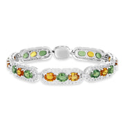 Bracciale - 14 carati Oro bianco - 2.10ct. tw. Diamante (Naturale) - Zaffiro