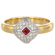 Anello - 18 carati Oro bianco, Oro giallo - 0.42ct. tw. Rubino - Diamante