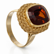 Anello - 18 carati Oro giallo - 4.00ct. tw. Quarzo