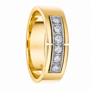 Anello - 18 carati Oro bianco, Oro giallo - 0.30ct. tw. Diamante (Naturale) - Made in Italy - Handmade