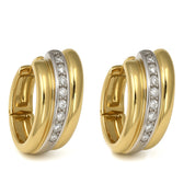 Orecchini - 18 carati Oro giallo, Oro bianco - 0.135ct. tw. Diamante (Naturale)