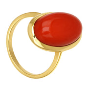 Anello - 18 carati Oro giallo Corallo