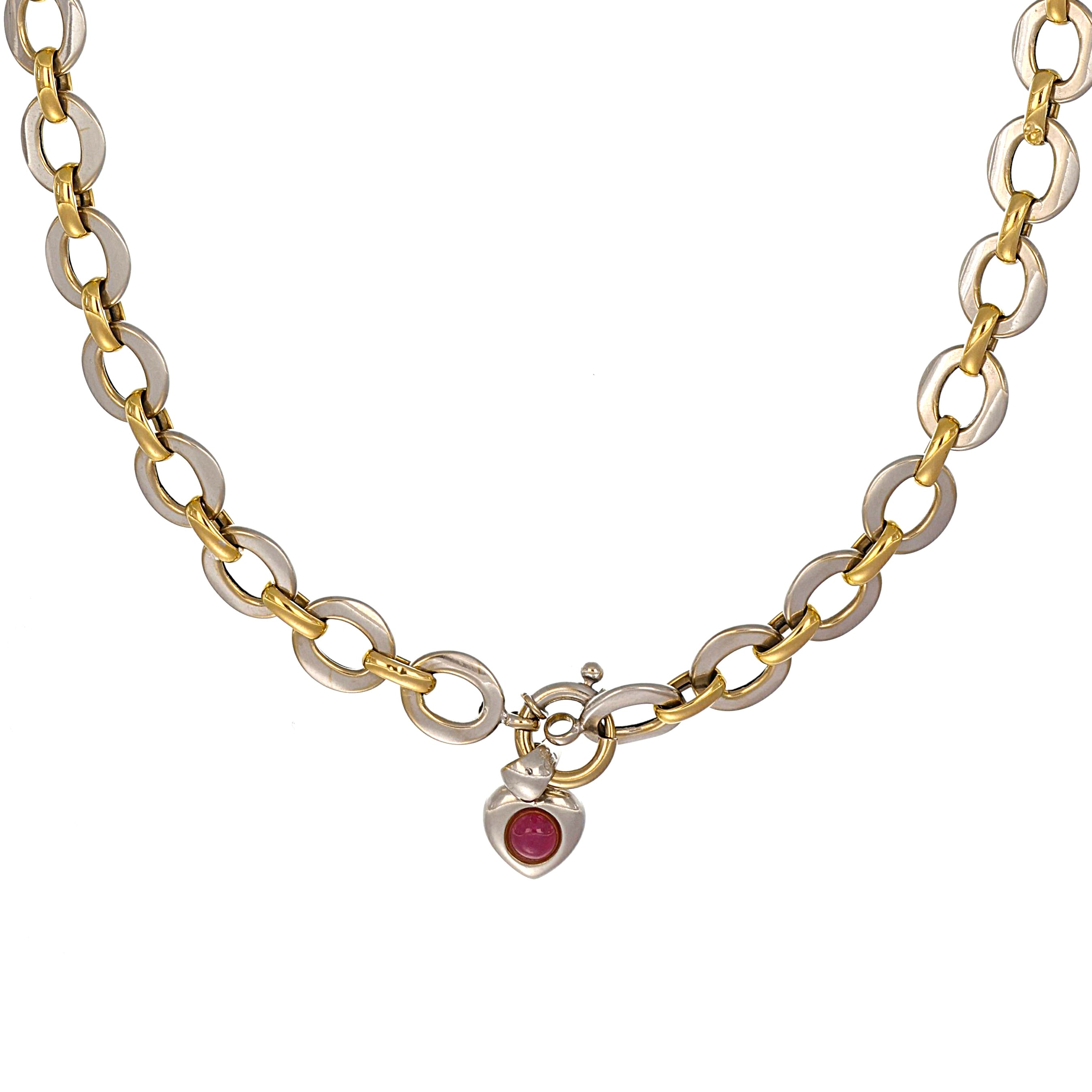 Collana con ciondolo - 18 carati Oro bianco, Oro giallo - 0.50ct. tw. Rubino