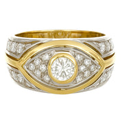 Anello - 18 carati Oro bianco, Oro giallo - 0.87ct. tw. Diamante (Naturale)