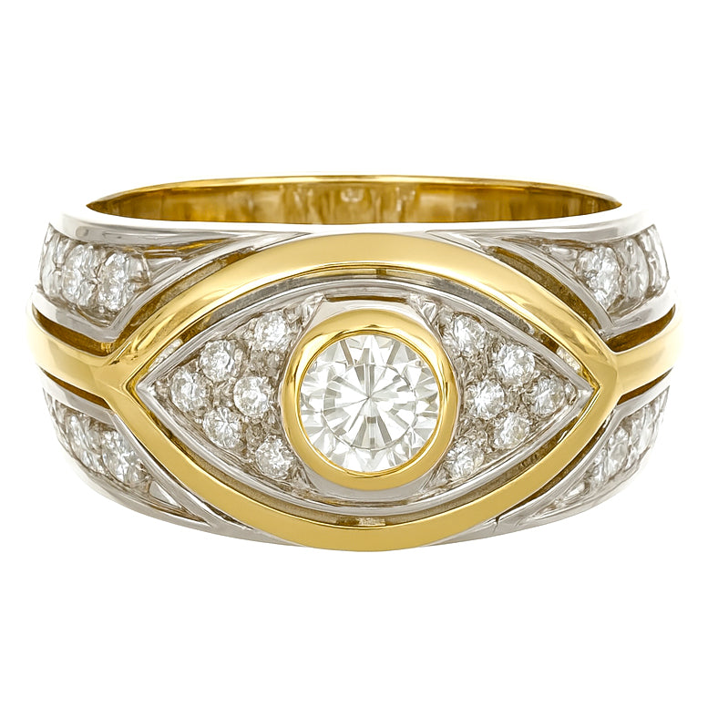 Anello - 18 carati Oro bianco, Oro giallo - 0.87ct. tw. Diamante (Naturale)