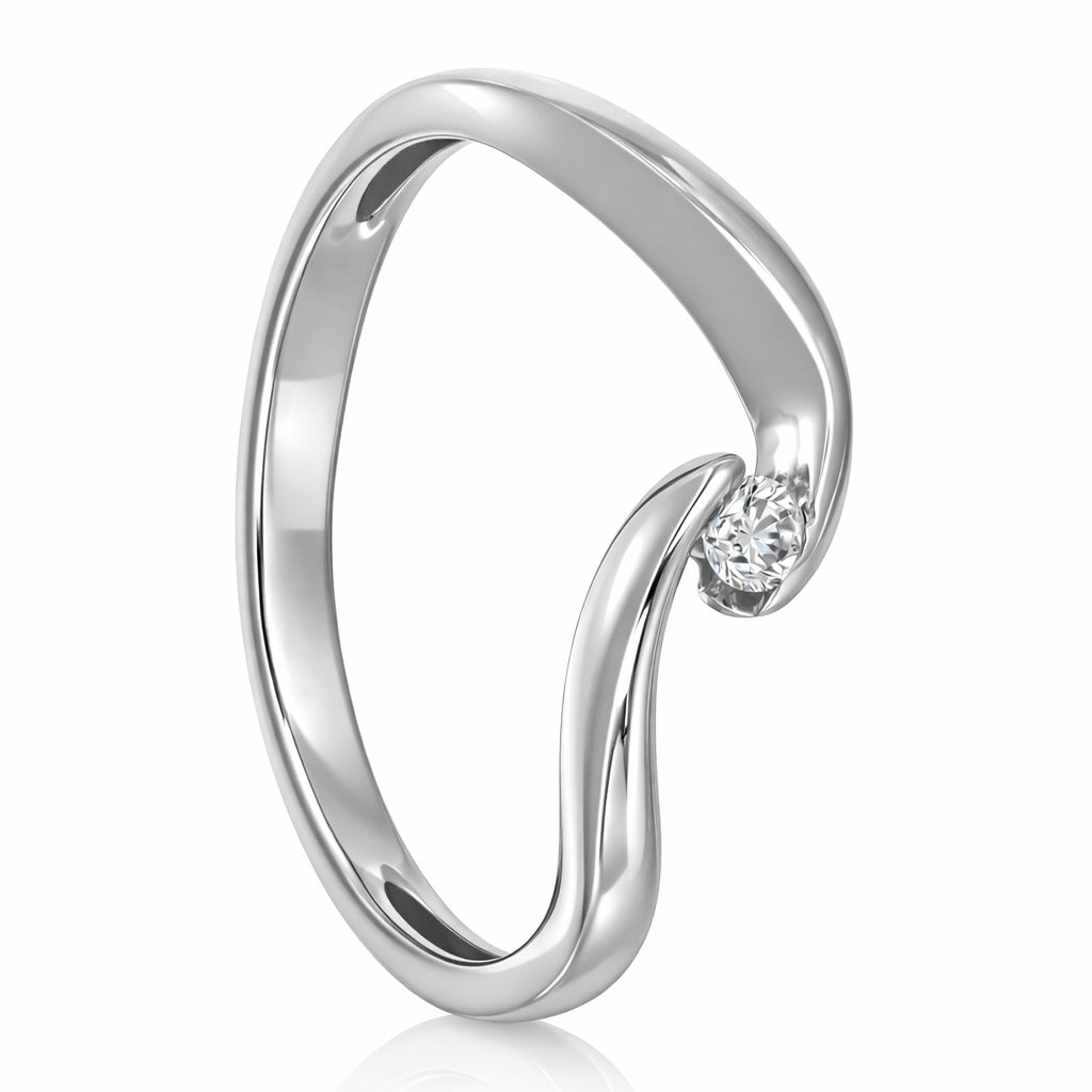 Anello - 18 carati Oro bianco Diamante (Naturale)